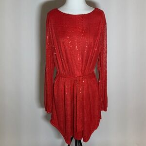 Elegant Red Sequin Dress